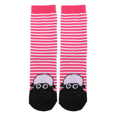 Pink and White Sheep Kids Socks